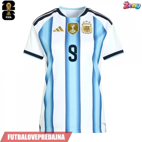 Lacne Ženy Futbalové dres Argentína Julian Alvarez #9 MS 2026 Krátky Rukáv - Domáci